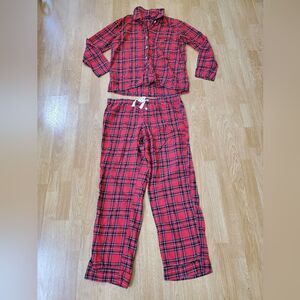 🌹 J. CREW 🌹 Plaid Cotton Flannel Pajama Set - [Medium, Red]